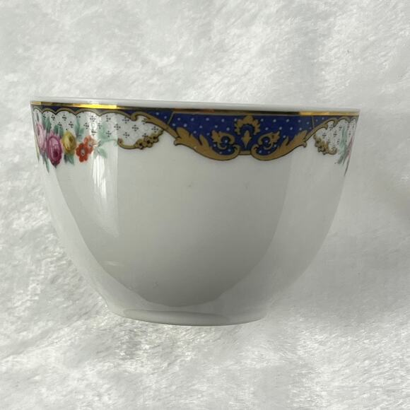 Thuny Czechoslovakia Porcelain Tea Cups Set Of 8 Floral Garland Gold Trim - Picture 11 of 15